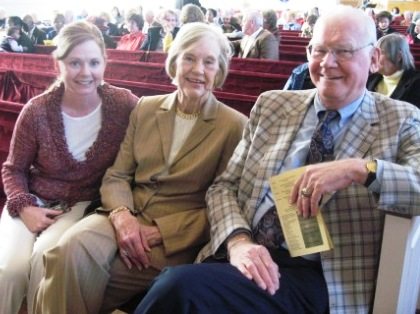 operachurch-002 Celeste XXXXX from Knoxville Opera visits with Sandra and Monroe Trout prior to the concert