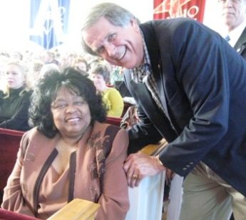 operachurch-0061 City Council candidate Duane Grieve greets Barbara Hill
