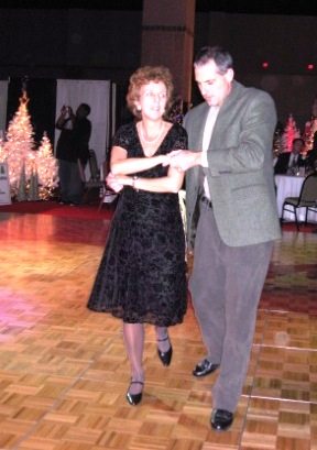 Ellen and Gordon Fowler took the chance to practice the dance lessons they've been taking for a few months