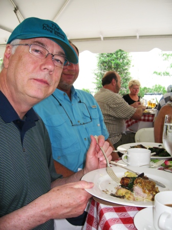 alan-eats Alan Carmichael digs into the main course: "forever" roasted pork and fresh bacon.