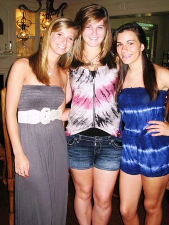 long-hair-is-in From left, hostess Nell Brewington, Hailey McLaughlin, and Jane Granju