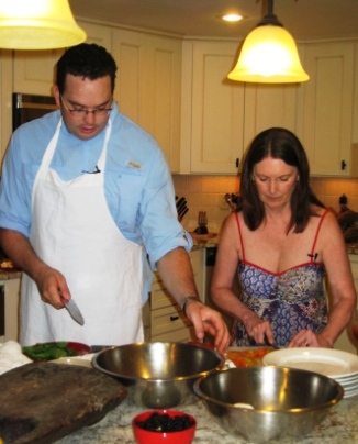 making-caprese-salad Making Caprese salad.