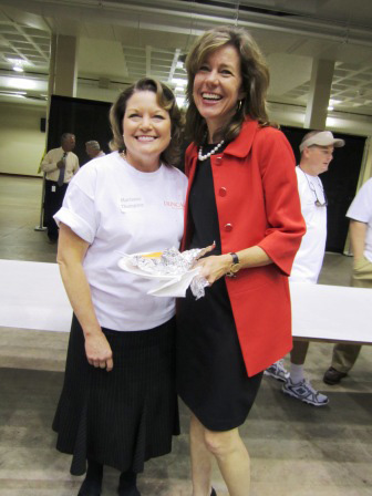 marilyn-poses City Councilman Marilyn Roddy, right, made the rounds. Here she is with Marianne Thompson.