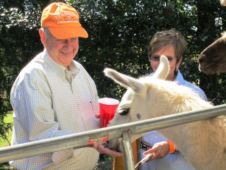 stuart-feeds-something Stuart Worden and Lane Hays enjoyed feeding this animal.