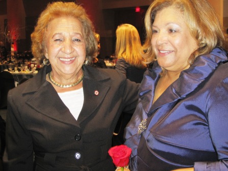 gloria-and-phyllis Gloria Garner, left, a former Urban League staffer, Whitney M. Young Jr. Lifetime Achievement Award winner, greeted Phyllis Nichols at the end of the night.