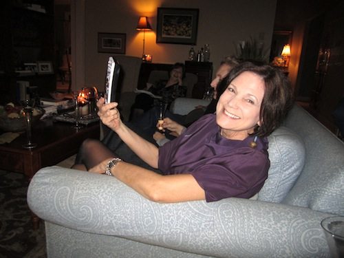 Helen took charge of the remote to keep the men from getting it and switching to sports!