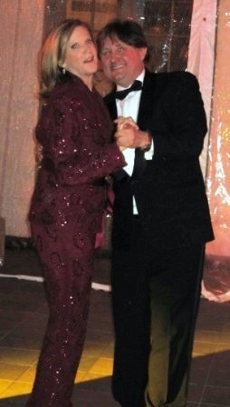 maroon-pantsuit Sally Cleveland and Clarence Beaman