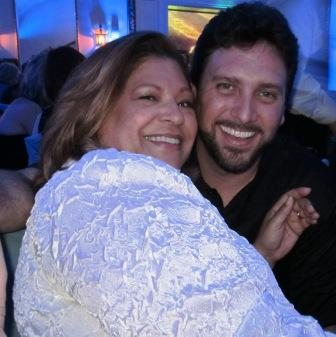 phyllis-and-handsome-man Matt Laesacke stopped by to visit with Phyllis Nichols at our table.