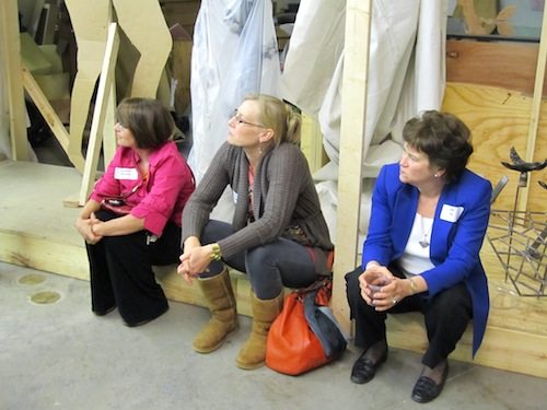 annette-sara-and-ruth-take-break From left, Annette Winston, Sara Hedstrom and Ruth Ellis had to take a break from standing on the concrete floor.