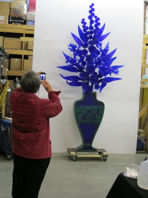 karen-shooting-blue-piece Karen Swander takes the chance to snap a shot of the stunning piece headed to Mobile.