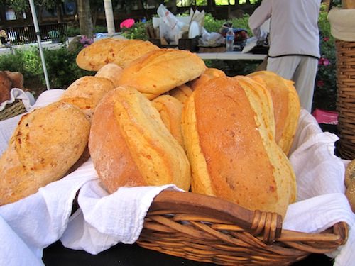 Jalapeno cheddar bread from Cheesecakes & Bread by Rick. We will buy a lot of loaves from him this summer!