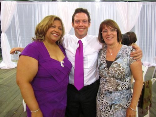 phyllis-kevin-and-annette Before the dancing started, Phyllis posed with groomsman Kevin Sullivan and Annette Winston.