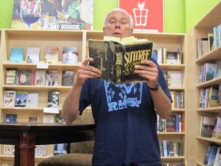 norris-dryer Norris Dryer reads from a well-loved copy of Suttree.