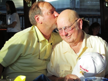 This is Jimmy and Dad on Dad's birthday last year when he visited Knoxville on Boomsday.