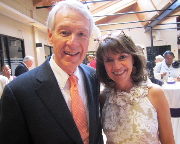 Larry Martin poses with Cathy Chesney of the Mayor's Office.