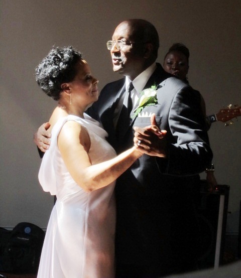 Mayor Daniel Brown dances with his bride, the former Cathy Smith, at their wedding reception Saturday.