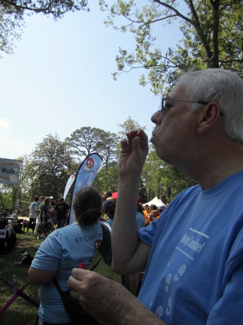We were all given little bottles of bubble liquid and asked to blow bubbles in memory of pets we had lost.