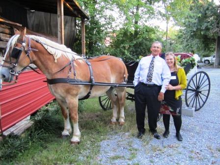 best-ride John Niceley and Martha Strong Kern arrived in the best ride! They had just used their horse and buggy to transport a bride and groom to a wedding reception.