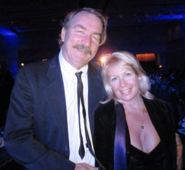 jay Jay and Marga Hayes McBride paused for a photo on their way out.