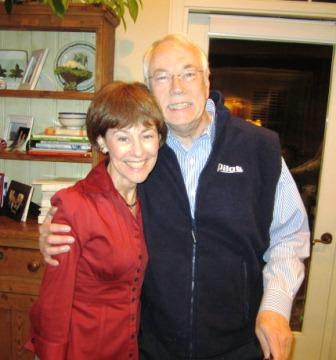 Class member Carolyn Pearre poses with my husband, Alan Carmichael. Carolyn came from Nashville to attend the party.