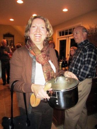 Danni Varlan gets her soup on to warm.