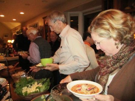 And then it was time to open the buffet. From left, Dwight Wade, Larry Mauldin and Danni Varlan