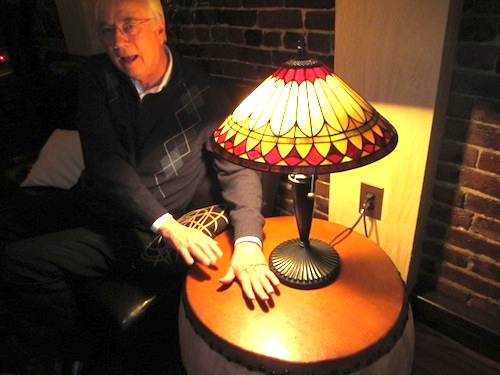 This cute table actually is a drum. Of course, Alan couldn't resist!