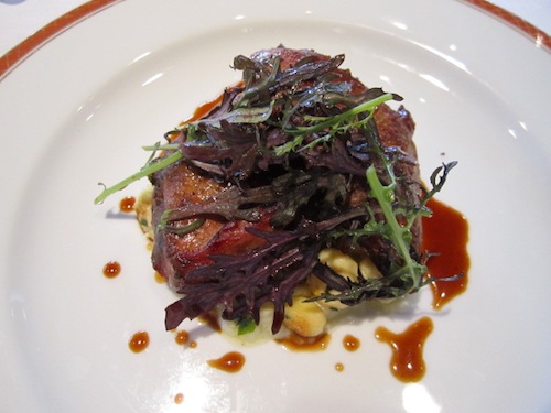 squab Entree course was grilled squab with fennel puree, roasted fennel and lemon herb gnocchi. The gnocchi knocked us out! This course was paired wtih a 2009 Edge Hill wine called Mixed Blacks from Napa Valley.