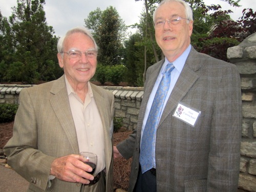 alan-and-dr-laing Alan and Dr. Bill Laing were admiring each other's jacket. They both bought them at John H. Daniel.