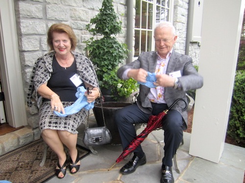 breazeales Martha and Bob Breazeale get prepped to enter the home.