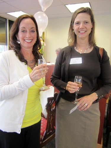 champagne Maureen Patteson, left, and Susan Edwards
