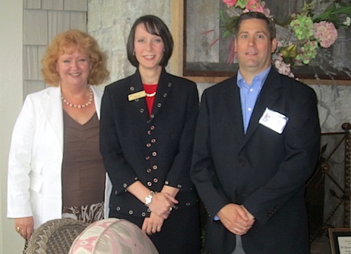fords-and-sheena Sheena McCall, left, posed with Rachel and Terry Ford on the veranda. Rachel is executive director of the Knoxville Symphony Orchestra and does a fantastic job.