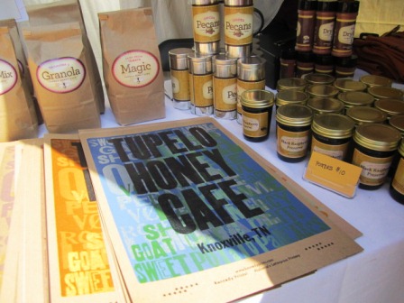 tupelo-booth Drop by the Tupelo Honey Cafe booth to sign up for a newsletter and join the loyalty program.