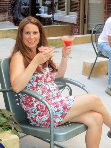 lindsay Our neighbor, Lindsay Stegall, a newlywed. (She is holding a drink for her husband, Thomas, in case you were wondering why she has a glass in each hand!)