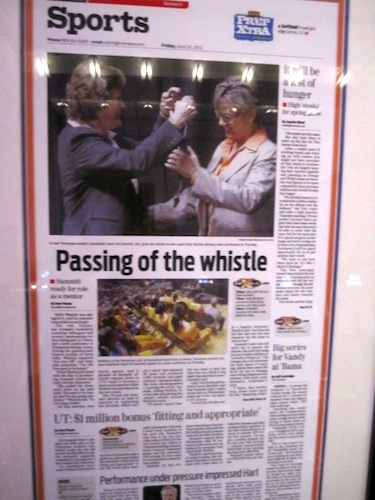 passing-of-whistle The theme of the evening was " the passing of the whistle," and this page from the News Sentinel was on display.