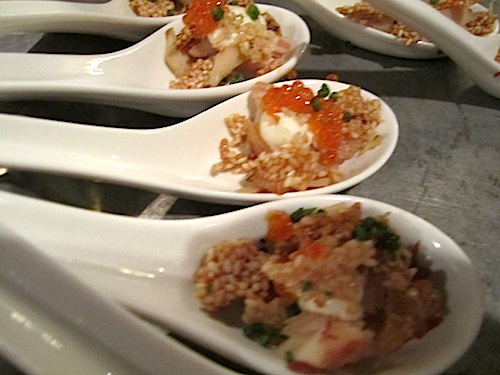 trout The fourth appetizer was smoked mountain trout with clabbere cream and trout roe. It also was prepared by Chef Linton Hopkins.