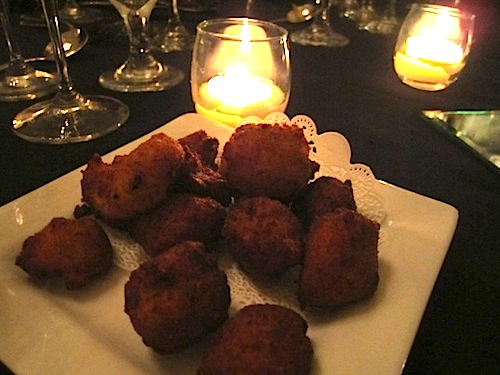 hushpuppies-2 Instead of bread: scallion and shrimp hushpuppies!