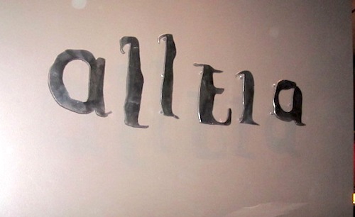 alleia-logo Once you get inside, the logo is on the wall!