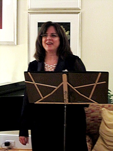 debbie-performing Debbie Richman has a beautiful voice and she performed a number of songs with her husband. The two met when he was casting a play and she auditioned.