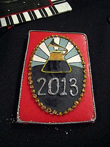 grammy-cookie Everyone got a very cool Grammy cookie to take home.