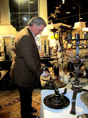 johnson I'm not saying he bought any of this, but here is Darryl Johnson at the Jan Barboglio table. She has stunning pieces. Alan got me one for Christmas. Highly recommend a visit to this table!