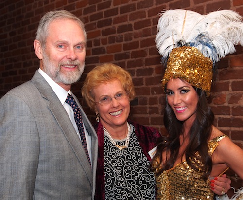 wrights-and-sg County Commissioner Dave Wright and his wife, Pat, were willing to pose with our showgirl.