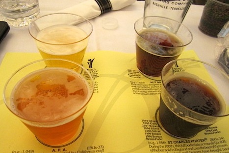 all-four The first four beers we tasted were Chaser Pale, upper left; Nut Brown Ale, upper right; American Pale Ale, bottom left; and St. Charles Porter, bottom right.