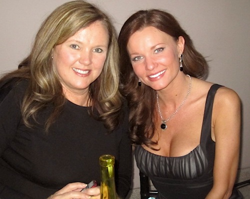 allison-and-friend Allison Burchett, right, has a new look. Still a great look, of course!