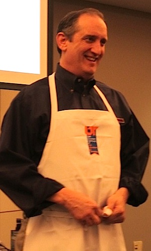 apron Carol gave Kent and Adam each an apron from the UT Culinary Institute.