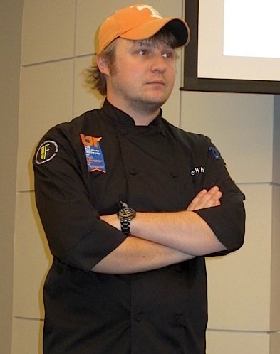 chef This is Chef Tyler White who supervised Pellissippi State culinary students in preparation of our dinner. Many of the dishes featured beer.