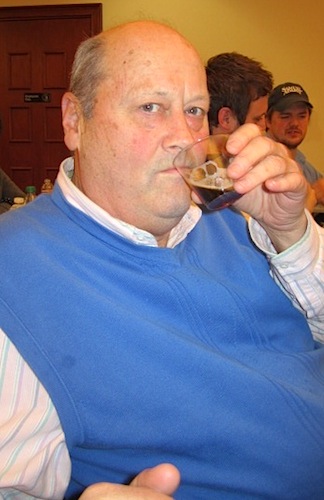 richard-tasting Richard Ford getting in to the spirit of the evening.