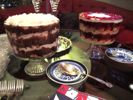 trifles She made trifles, a speciality of hers. The one on the right featured cherries, in homage to George Washington, of course.