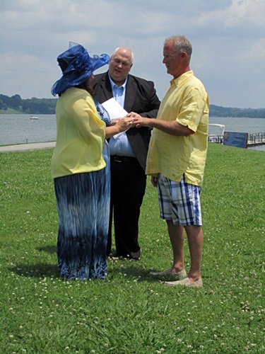 ceremony The Rev. Phillip King performing the brief ceremony.
