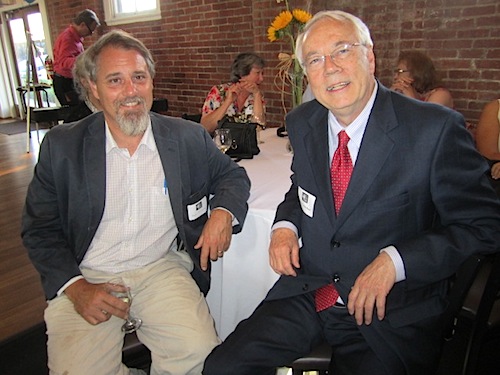 keyes-and-alan Keyes Williamson, the executive director of the Knoxville Botanical Garden and Arboretum, left, and Alan Carmichael enjoying the preview party.